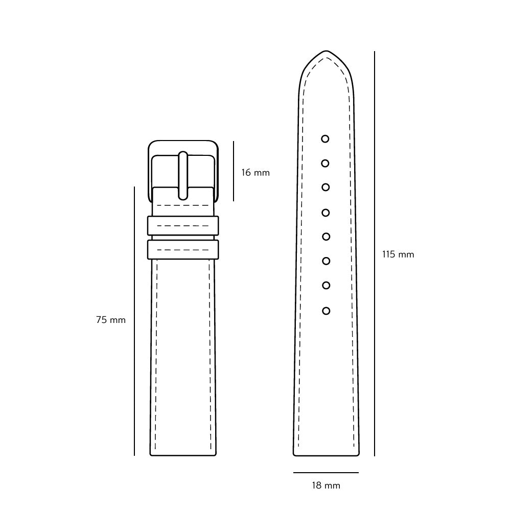 Night Black Watch Strap - Stitching